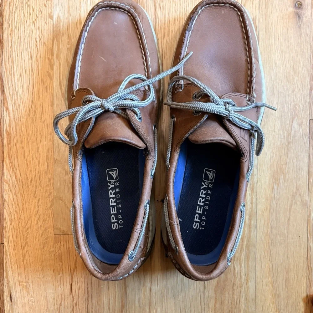 Sperry Top Sider 2-Eye Boat Deck Casual Shoes Men's 8.5 Tan Preppy Classic
